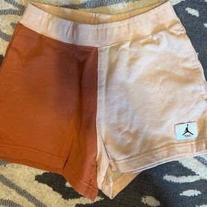 Jordan Women's Two-Tone Bike Shorts — Rust & Light Pink
